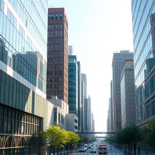 Modern urban cityscape location